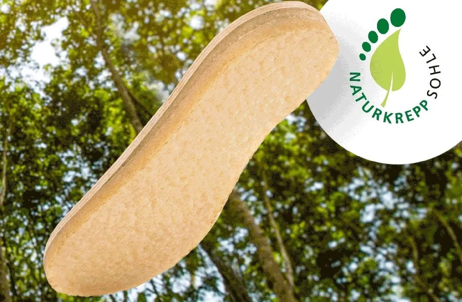 Crepe sole made of natural rubber